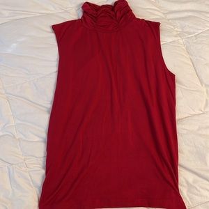 Bay studio red sleeveless turtleneck Top